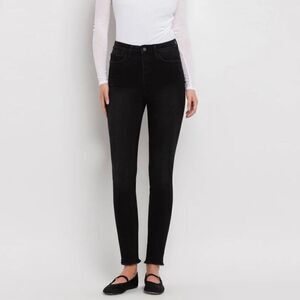 Vervet black high rise skinny raw hem jeans 24